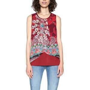 Desigual Maglia Donna Layered Sleeveless Tank Top XS